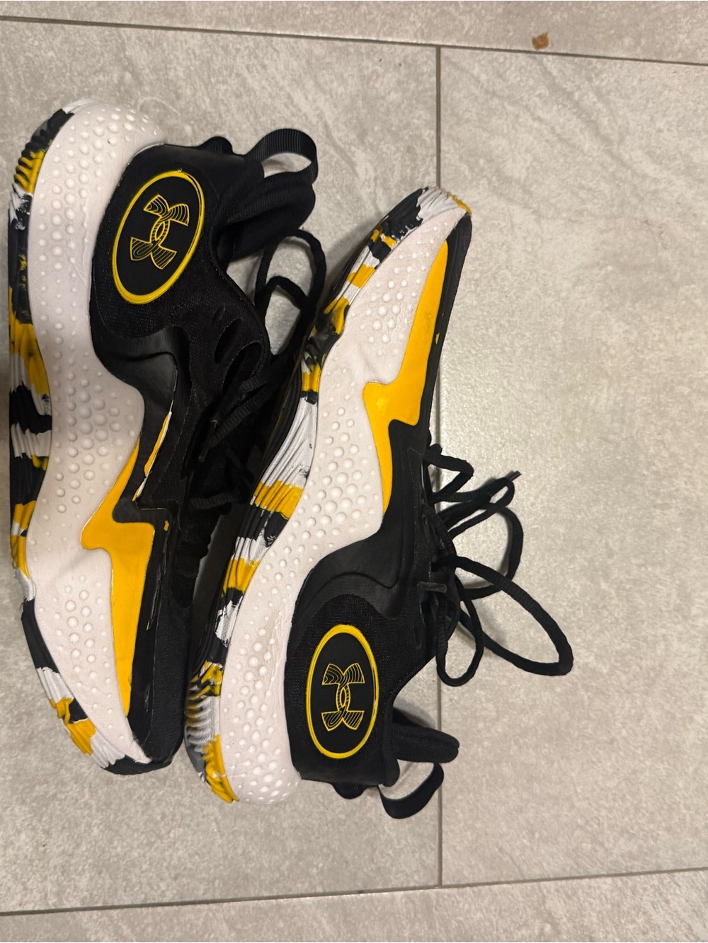Under Armour unreleased spawn 5 Black and Yellow Athletic Sneakers